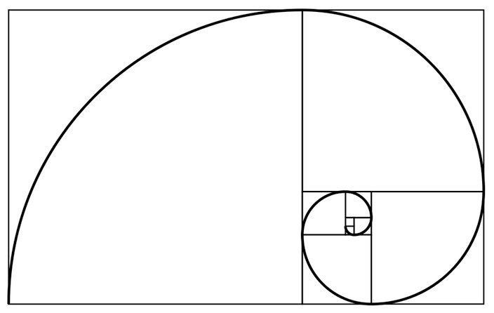 斐波那契螺旋是黄金螺旋线的近似表达.