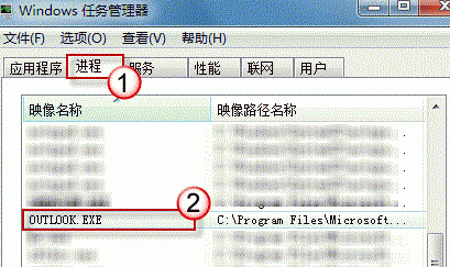 在win7旗艦版中打開Outlook沒反應，但是進程中卻有它怎麼辦？