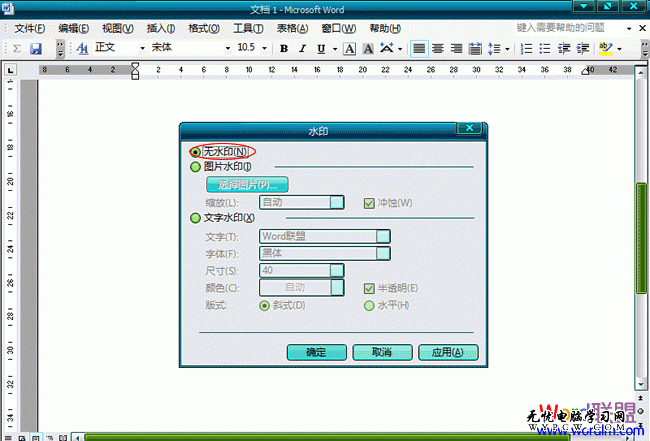 Word2003文檔中怎麼樣去水印