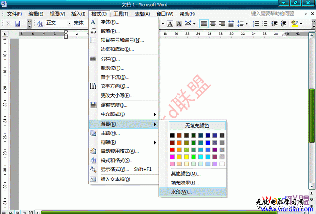 Word2003文檔中怎麼樣去水印