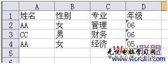 某列、某行有重復數據