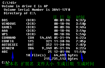 dos文件與目錄和管理