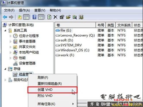 Windows 7下創建虛擬硬盤