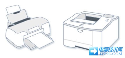 噴墨打印機和激光打印機的圖片