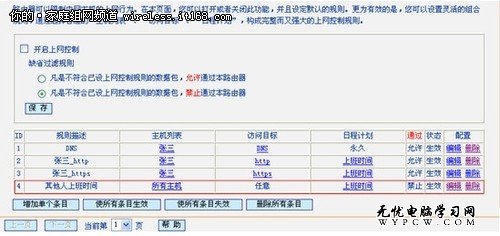 無線路由器設置  上網控制及家長控制