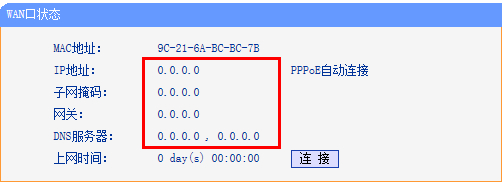 路由器WAN口顯示0