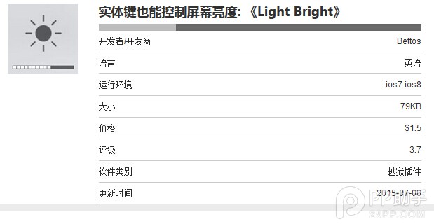 iOS8.4越獄插件Light Bright 用實體鍵調節亮度 三聯