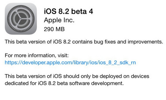 iOS 8.2 Beta4發布了什麼 三聯