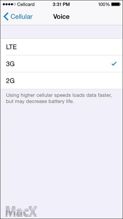 iOS8.1讓用戶自行選擇切換2G 3G 4G網絡 三聯