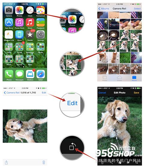 iPhone怎樣旋轉手機照片 三聯
