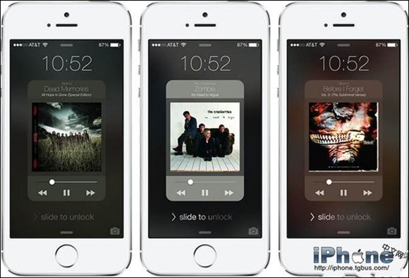 iOS7鎖屏音樂控制界面如何重新設計？  三聯
