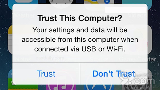iOS設備連接電腦時誤點“不信任”怎麼辦？  三聯