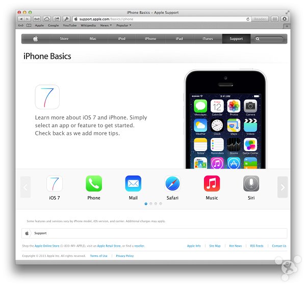 蘋果官網推iOS7/iPhone基本使用技巧版塊  三聯
