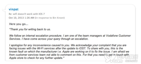 部分用戶升級iOS7後4S出現WiFi連接問題  三聯