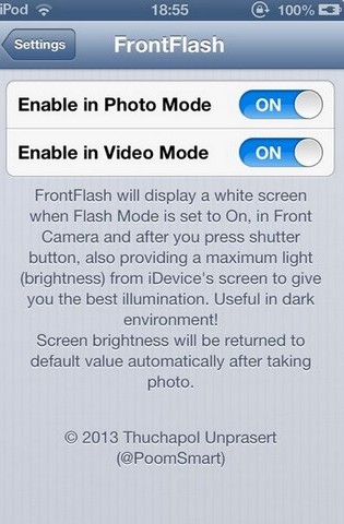iphone拍照時打開前置攝像頭的閃光燈 三聯