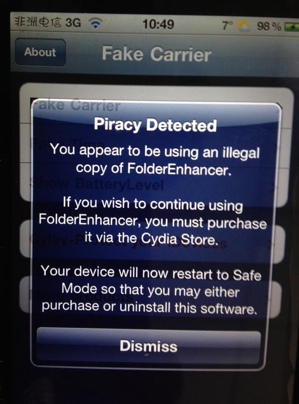 出現piracy detected 之後自動進入安全模式 三聯