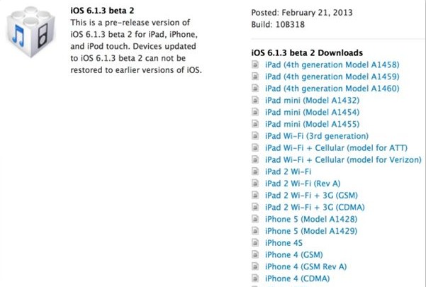蘋果發布iOS 6.1.3 Beta 2 鎖屏Bug被修正 三聯