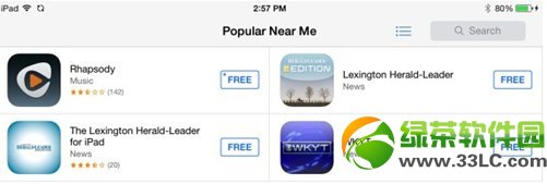 iOS7新增Near Me功能 可查看App Store附近流行應用2
