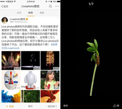 手機微博看Livephoto有設備要求嗎 三聯