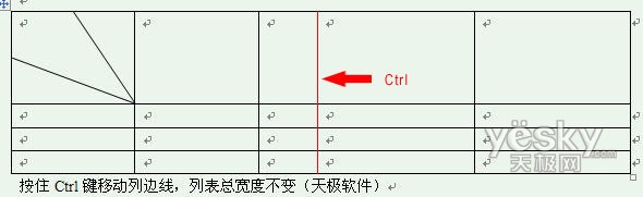 用Ctrl鍵和Shift鍵靈活調整Word2007表格列寬