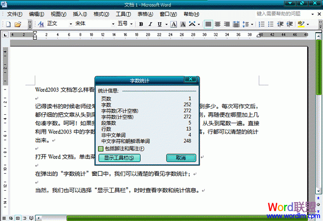 Word2003文檔怎麼樣看字數