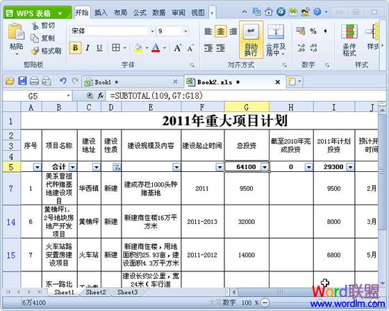 WPS表格中實現分類快速求和方法