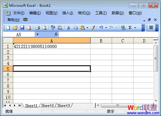 Excel中輸入身份證號