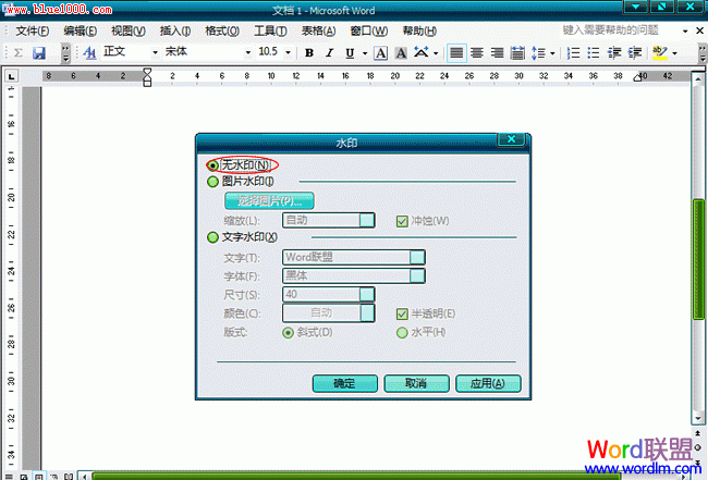 Word2003文檔中怎麼樣去水印