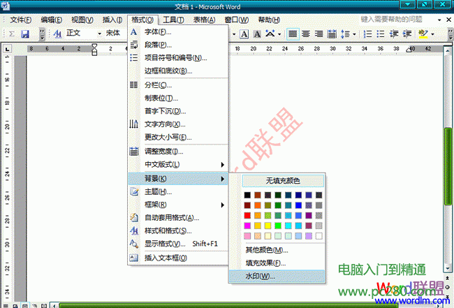 Word2003文檔中怎麼樣去水印