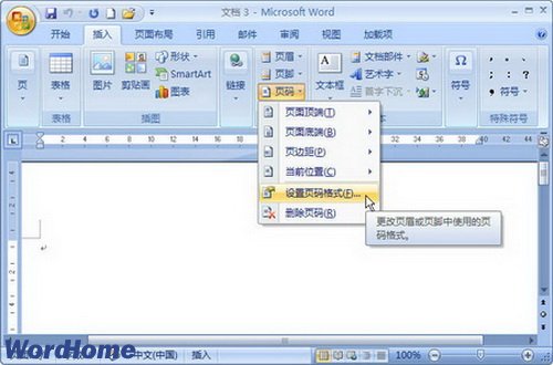 Word2007文檔中設置頁碼格式圖文教程  三聯