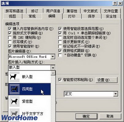 Word2003文檔圖片默認環繞方式的設置  三聯