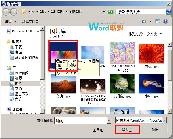 在Word 2007中為藝術字設置紋理填充