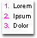 編號和文本分別使用不同顏色的列表