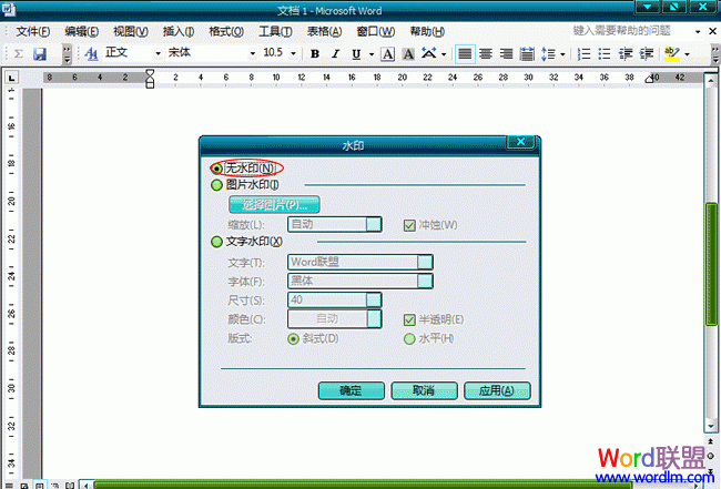 Word2003文檔中怎麼樣去水印