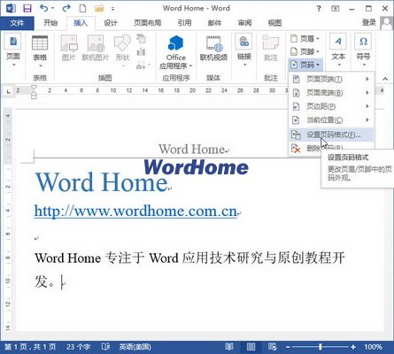 怎樣設置Word2013文檔的頁碼格式 三聯