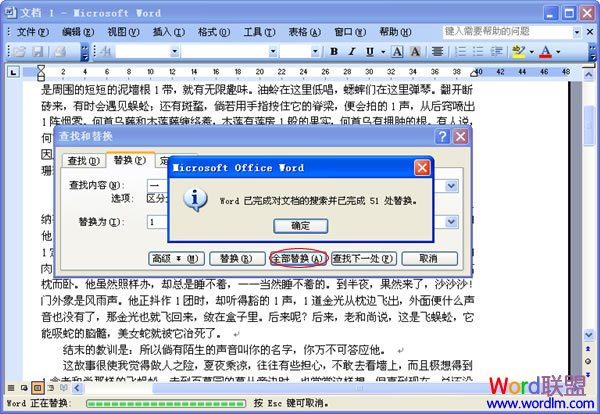 Word2003查找替換功能的使用