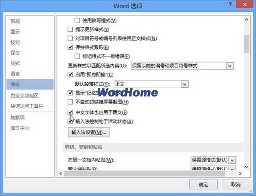 word2013中文字體也應用於西文