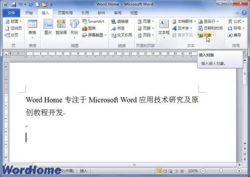 在Word2010文檔中插入文件對象 三聯