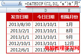 Eexcel日期相減月數的計算公式和案例   三聯