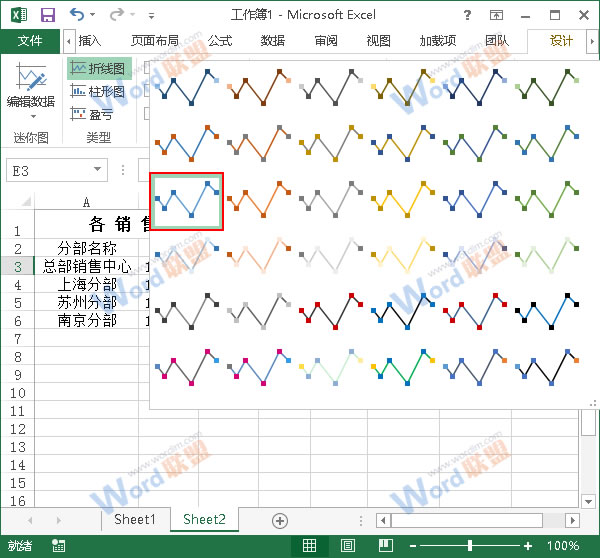 選擇折線圖樣式