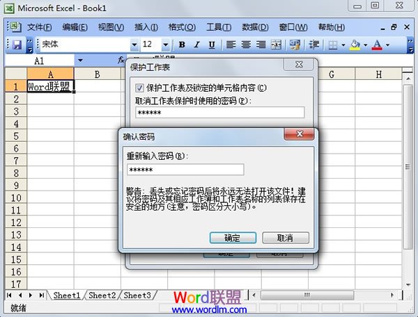 Excel 2003單元格保護設置