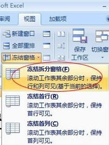 Excel2007怎麼凍結窗口2