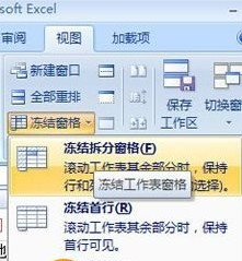 Excel2007怎麼凍結窗口5