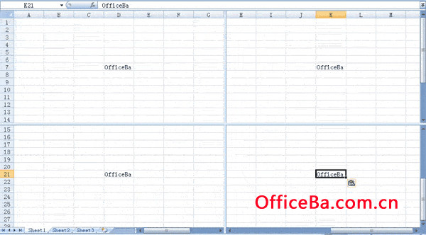 Excel2007二分、四分編輯界面的方法  三聯