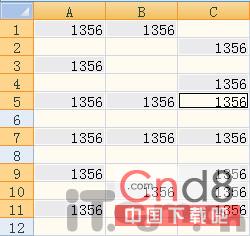 Excel中填充不連續的單元格    三聯