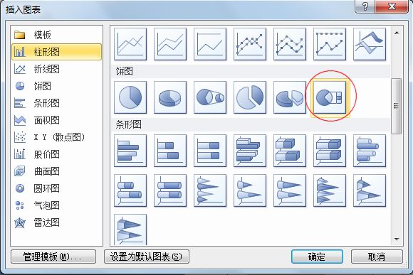 Excel2010版復合餅圖制作