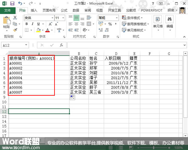 利用Text函數在Excel2013中建立順序編號