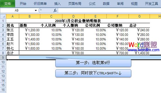 Excel2010隱藏行和列單元格方法