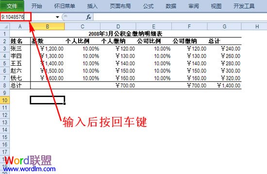 Excel2010隱藏行和列單元格方法