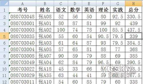 Excel2007五個函數統計學生期末考試分數段 三聯